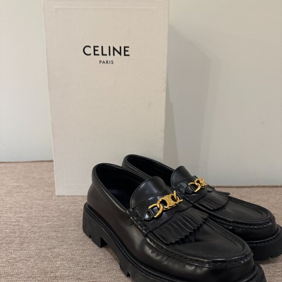 CELINE MARGARET LOAFER WITH TRIOMPHE CHAIN - EXCELLENT CONDITION - Picture 1 of 7